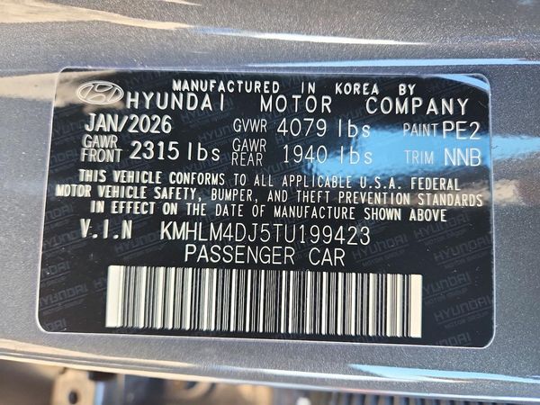 2026 HYUNDAI ELANTRA — VINS