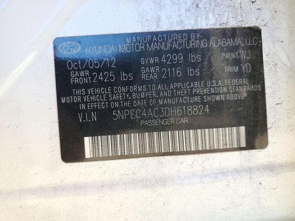 2013 HYUNDAI SONATA — VINS