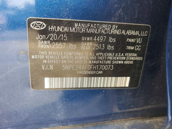 2015 HYUNDAI SONATA SE, ECO — VINS