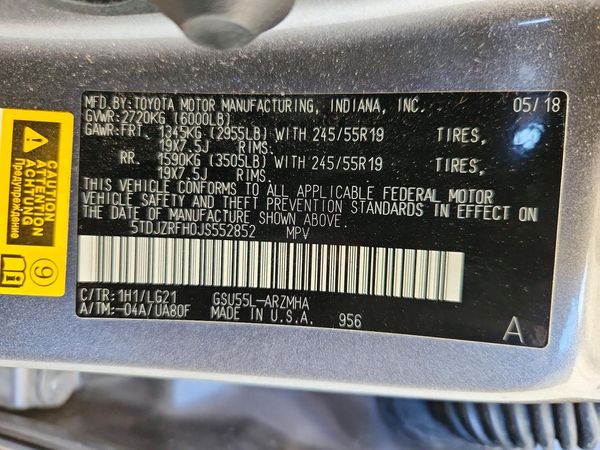 2018 TOYOTA HIGHLANDER SE/XLE — VINS