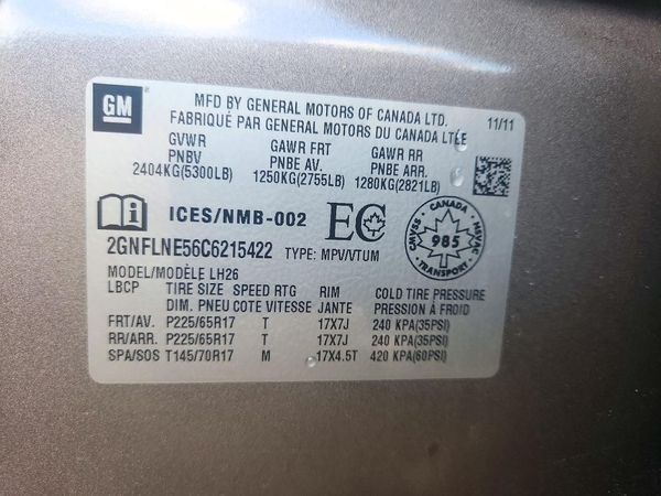 2012 CHEVROLET EQUINOX 2LT — VINS