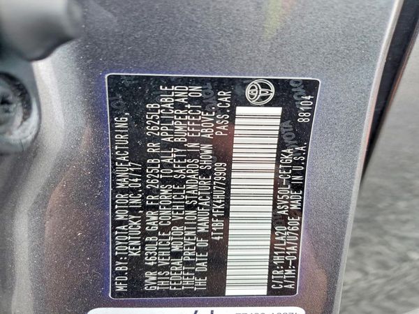 2017 TOYOTA CAMRY LE/SE/XLE/XSE — VINS