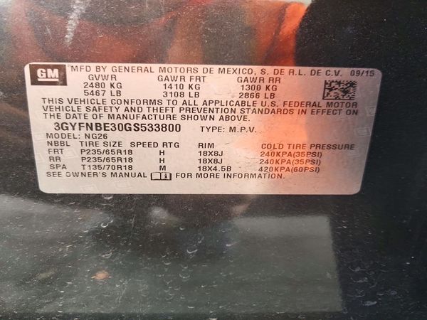 2016 CADILLAC SRX Luxury — VINS
