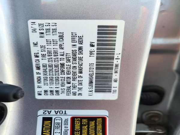 2014 HONDA CRV EX — VINS