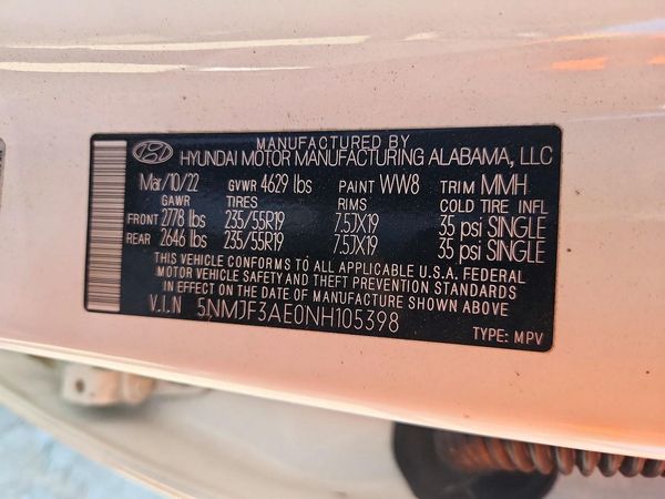 2022 HYUNDAI TUCSON SEL Convenience Pkg — VINS