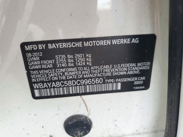 2013 BMW 750 750i/Alpina B7 — VINS