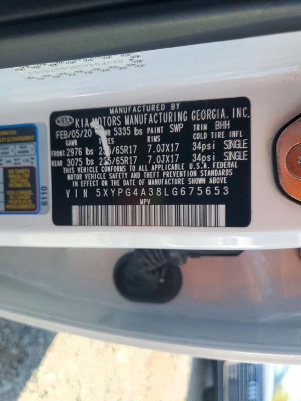 2020 KIA SORENTO L, LX, S — VINS