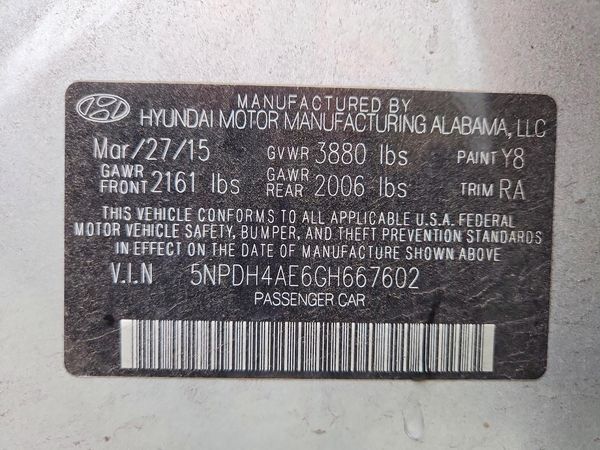 2016 HYUNDAI ELANTRA