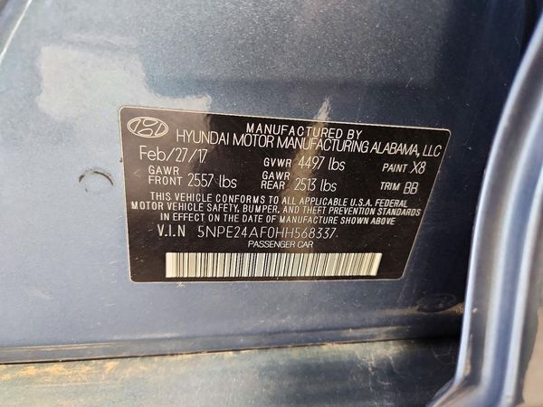 2017 HYUNDAI SONATA SE, Eco — VINS