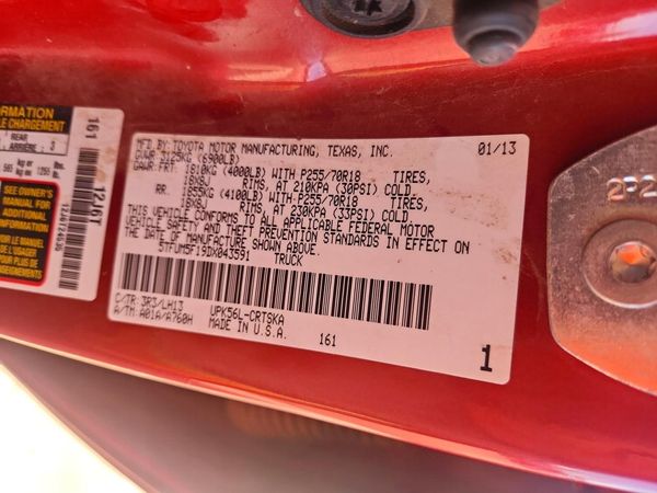 2013 TOYOTA TUNDRA SR5 — VINS