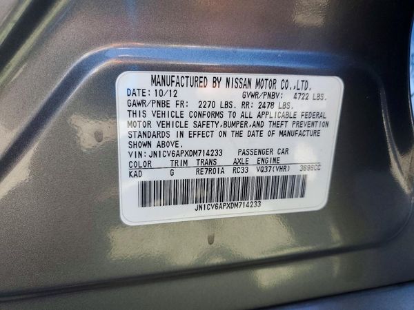 2013 INFINITI G37 — VINS