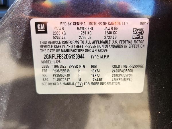 2013 CHEVROLET EQUINOX LTZ — VINS