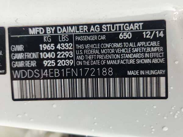 2015 MERCEDES-BENZ CLA CLA250 — VINS