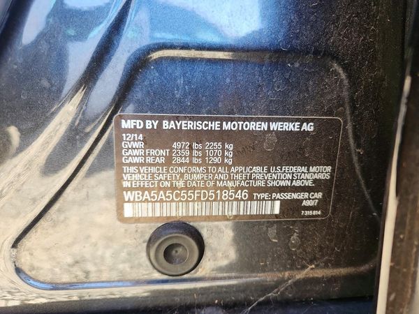 2015 BMW 528 — VINS