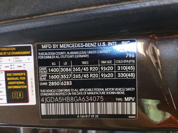 2016 MERCEDES-BENZ GLE GLE350 — VINS