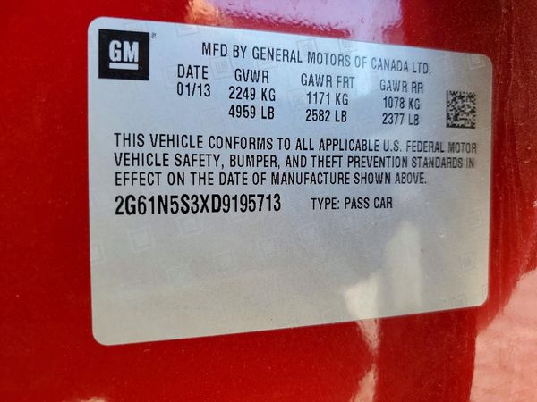 2013 CADILLAC XTS Base — VINS