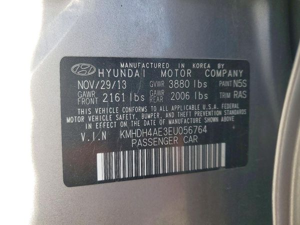 2014 HYUNDAI ELANTRA GLS (Middle) — VINS