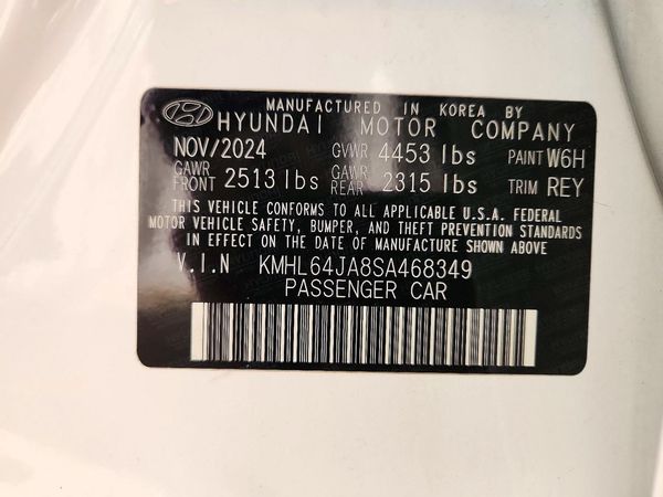 2025 HYUNDAI SONATA SEL — VINS