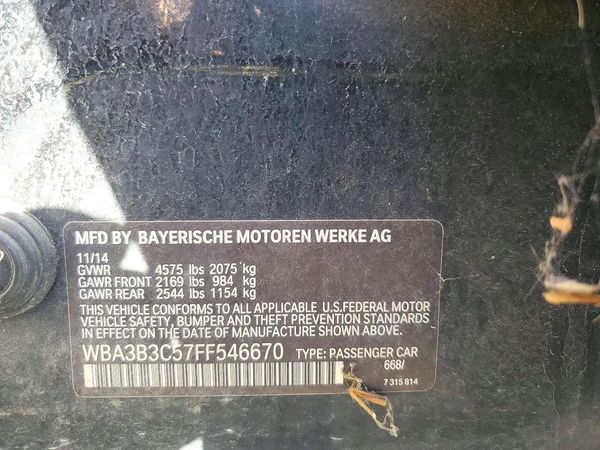 2015 BMW 328 xDrive — VINS