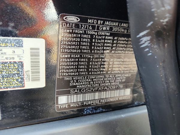 2015 LAND ROVER RANGEROVER HSE — VINS