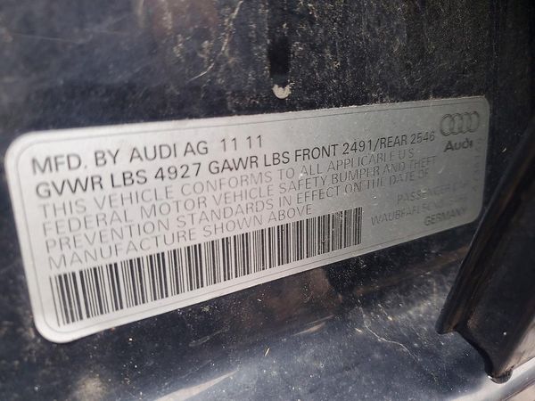 2012 AUDI A4 quattro Premium — VINS