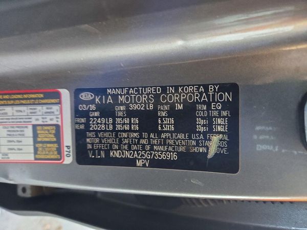 2016 KIA SOUL Plus — VINS