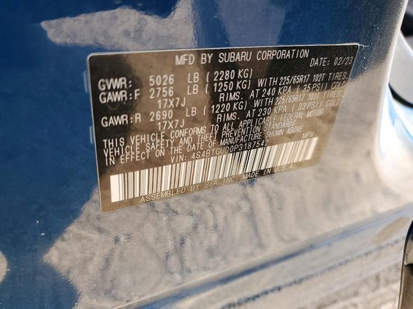 2023 SUBARU OUTBACK WILDERNESS — VINS
