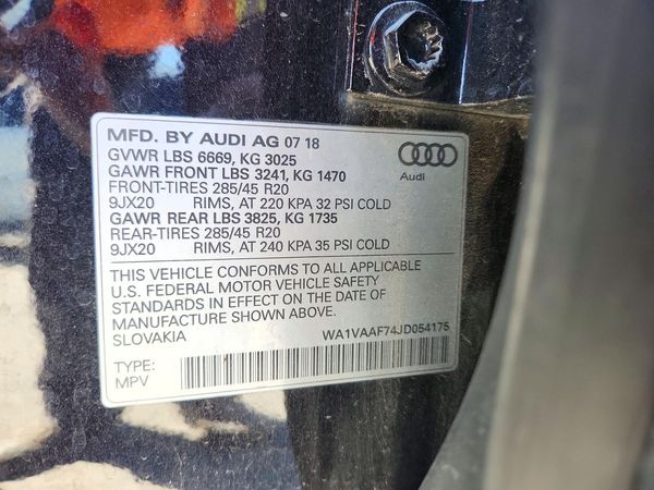2018 AUDI Q7 quattro Prestige — VINS