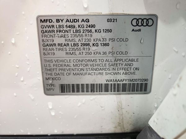 2021 AUDI Q5 quattro Premium — VINS