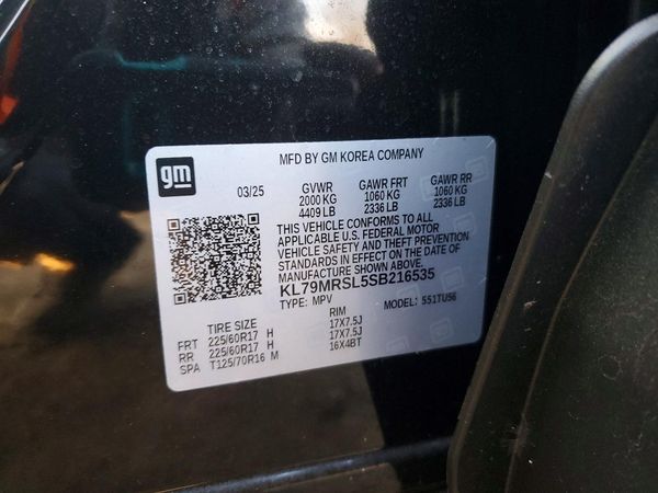 2025 CHEVROLET TRAILBLZR LT — VINS