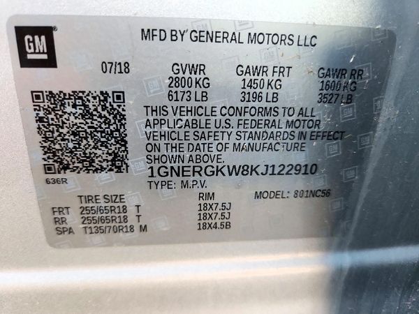2019 CHEVROLET TRAVERSE LT — VINS