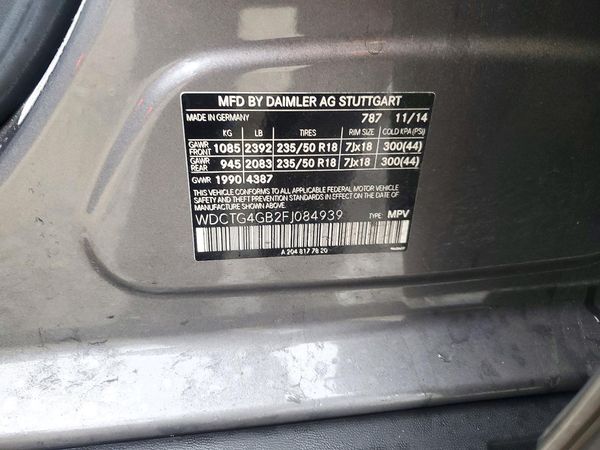 2015 MERCEDES-BENZ GLA GLA250 4-MATIC — VINS