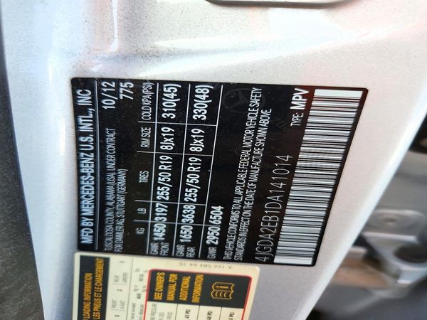 2013 MERCEDES-BENZ ML ML350 BLUETEC 4-MATIC — VINS