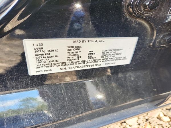 2023 TESLA MODEL Y — VINS