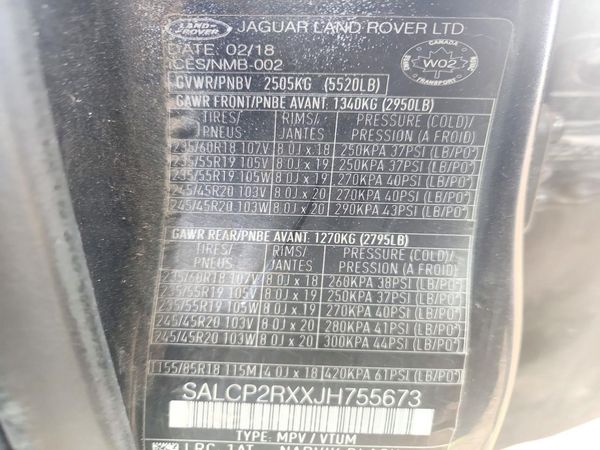 2018 LAND ROVER DISCOVERY SE — VINS
