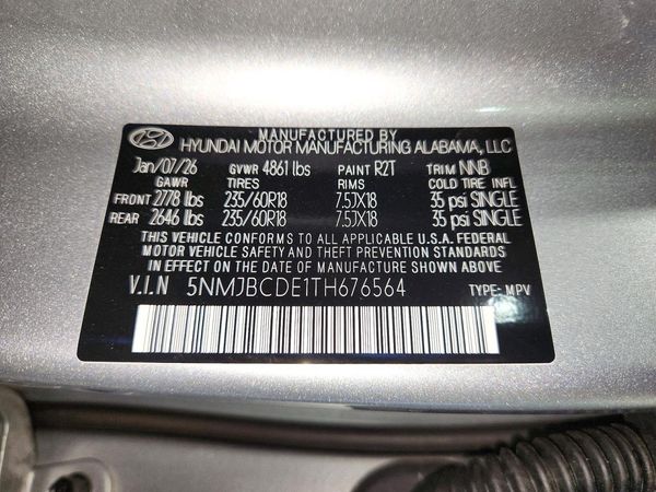 2026 HYUNDAI TUCSON SEL, SEL Plus — VINS