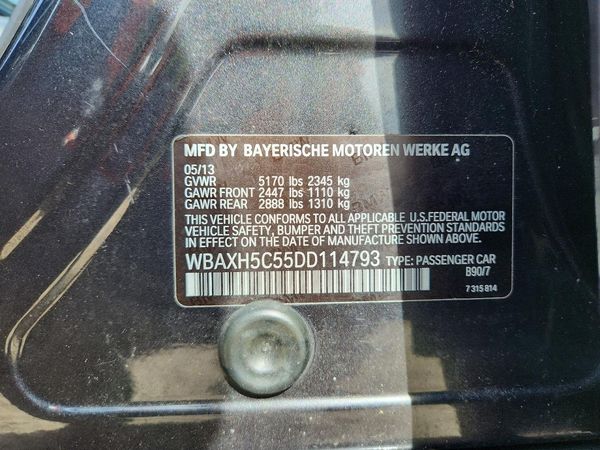 2013 BMW 5 SERIES — VINS