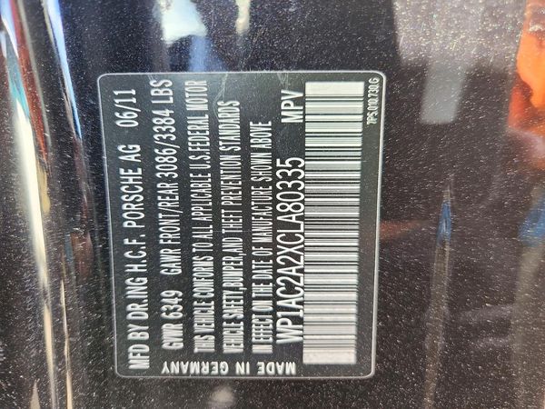 2012 PORSCHE CAYENNE Turbo — VINS