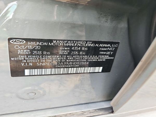 2021 HYUNDAI SONATA SE — VINS