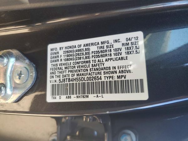 2013 ACURA RDX Technology Package — VINS