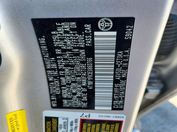 2014 TOYOTA CAMRY — VINS