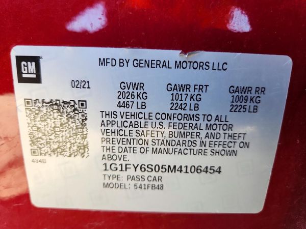 2021 CHEVROLET BOLT LT — VINS