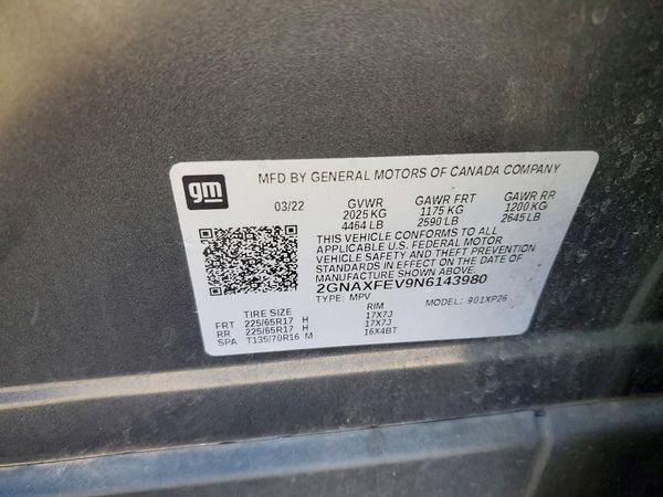 2022 CHEVROLET EQUINOX LS (1FL) — VINS