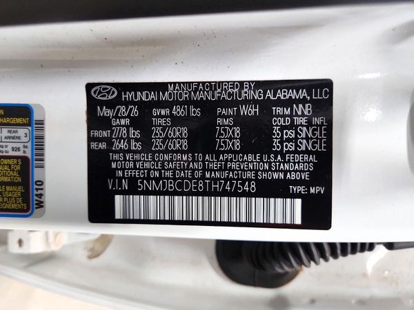 2026 HYUNDAI TUCSON SEL, SEL Plus — VINS