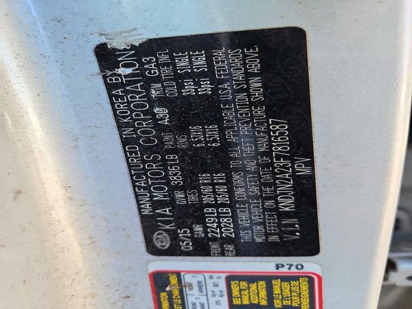 2015 KIA SOUL GL(Middle-low grade) — VINS