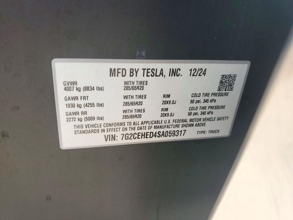 2025 TESLA CYBERTRUCK — VINS