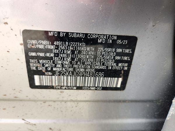 2023 SUBARU FORESTER Sport ES, HK, SMART — VINS