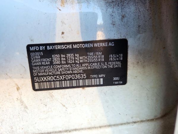 2015 BMW X5 xDrive35i — VINS