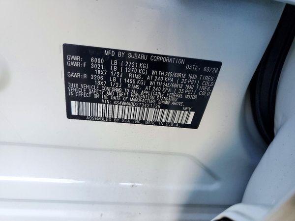 2026 SUBARU ASCENT Premium — VINS