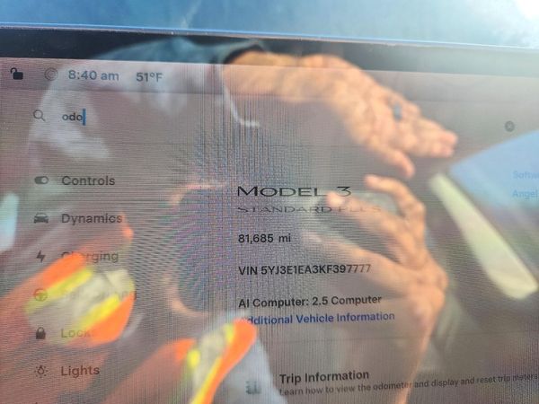 2019 TESLA MODEL 3 — ODOM